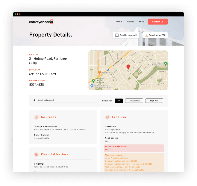 Conveyancer Page Mockup